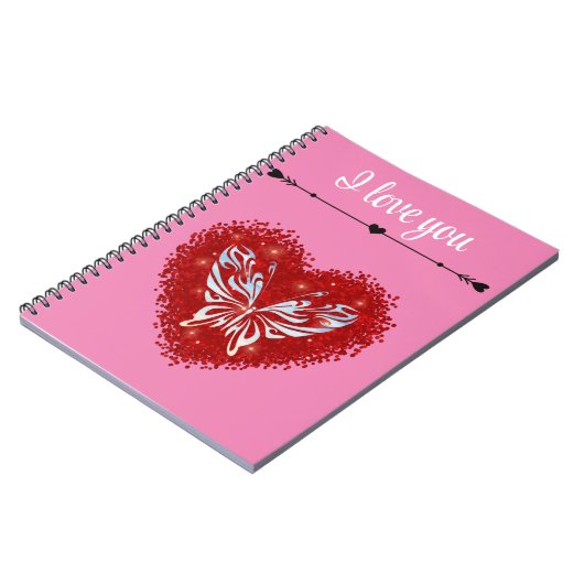 Romantisch rood hart notitieboek (Linkerzijde)