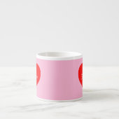 Romantisch rood hart pastel roze gepersonaliseerd espresso kop (Voorkant)