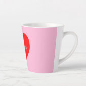 Romantisch rood hart pastel roze gepersonaliseerd latte mok (Rechts)