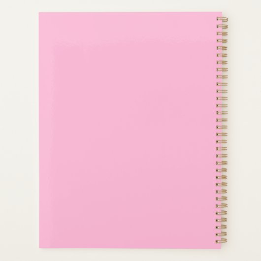 Romantisch rood hart pastel roze gepersonaliseerd planner (Achterkant)