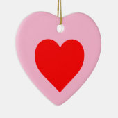 Romantisch rood hart pastel roze keramisch ornament (Rechts)