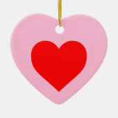 Romantisch rood hart pastel roze keramisch ornament (Voorkant)