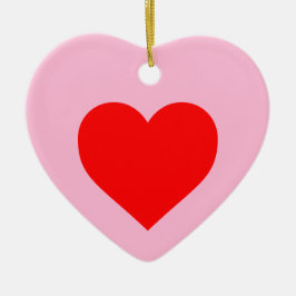 Romantisch rood hart pastel roze keramisch ornament