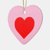 Romantisch rood hart pastel roze keramisch ornament (Links)