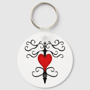 Romantisch rood hart schattig sleutelhanger