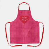 Romantisch rood harten gepersonaliseerd cadeau voo schort (Voorkant)