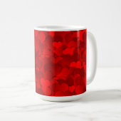 Romantisch Rood Hartjes Textuurpatroon-19909 Koffiemok (Voorkant rechts)