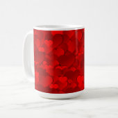 Romantisch Rood Hartjes Textuurpatroon-19909 Koffiemok (Voorkant links)