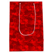 Romantisch Rood Hartjes Textuurpatroon-19909 Medium Cadeauzakje (Achterkant)