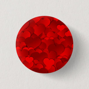 Romantisch rood hartjes textuurpatroon-19909 ronde button 3,2 cm