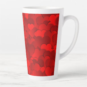 Romantisch Rood Hartjes Textuurpatroon Latte Mok