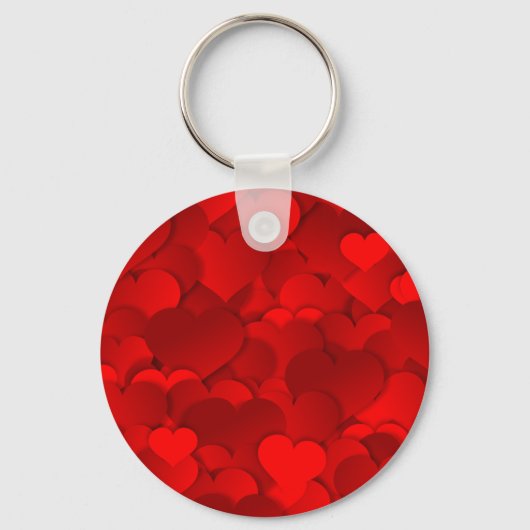 Romantisch Rood Hartjes Textuurpatroon Sleutelhanger (Voorkant)