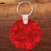 Romantisch Rood Hartjes Textuurpatroon Sleutelhanger (Voorkant)