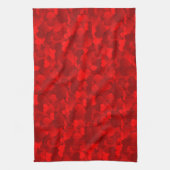Romantisch Rood Hartjes Textuurpatroon Theedoek (Verticaal)
