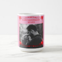 Romantisch rood hartlijstje aangepaste foto Valent