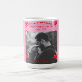 Romantisch rood hartlijstje aangepaste foto Valent Koffiemok