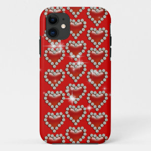 Romantisch rood hartpatroon Case-Mate iPhone case