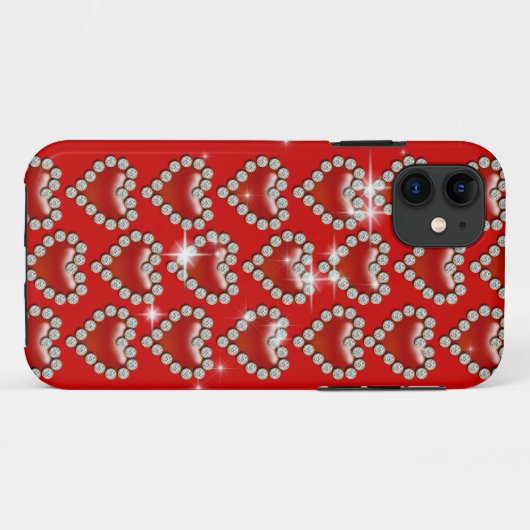 Romantisch rood hartpatroon Case-Mate iPhone case (Achterkant (horizontaal))