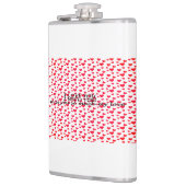 Romantisch rood hartvormig patroon heupfles (Links)