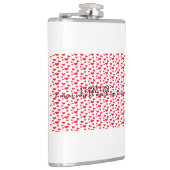 Romantisch rood hartvormig patroon heupfles (Rechts)