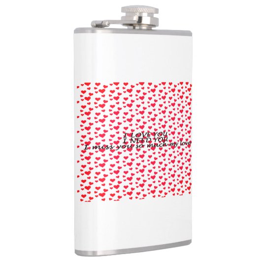 Romantisch rood hartvormig patroon heupfles (Rechts)