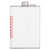 Romantisch rood hartvormig patroon heupfles (Achterkant)