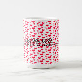 Romantisch rood hartvormig patroon koffiemok (Center)