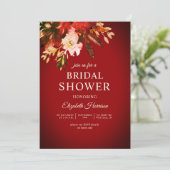 Romantisch rood herfstbloem Vrijgezellenfeest Kaart (Staand voorkant)