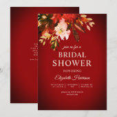 Romantisch rood herfstbloem Vrijgezellenfeest Kaart (Voorkant / Achterkant)