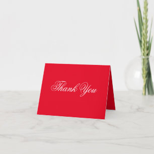 Romantisch Rood Klassiek Script Elegant Chic Red Bedankkaart