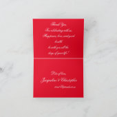 Romantisch Rood Klassiek Script Elegant Chic Red Bedankkaart (Binnen)
