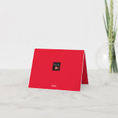 Romantisch Rood Klassiek Script Elegant Chic Red Bedankkaart (Achterkant)