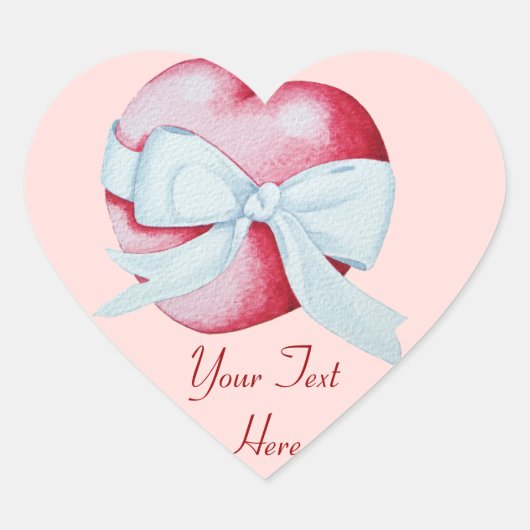 romantisch rood liefde hart en witte boog hart sticker (Voorkant)