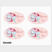 romantisch rood liefde hart en witte boog ovale sticker (Vel)