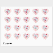 romantisch rood liefde hart en witte boog sticker (Vel)