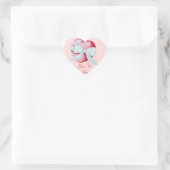 romantisch rood liefde hart en witte boog sticker (Tas)