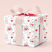 Romantisch Rood Liefde Hart Kitty Katten | VALENTI Cadeaupapier
