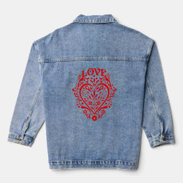 Romantisch rood liefde hart ontwerp denim jacket