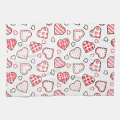 Romantisch rood liefde hart patroon | FEESTDAGEN Theedoek (Horizontaal)