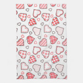 Romantisch rood liefde hart patroon | FEESTDAGEN Theedoek (Verticaal)