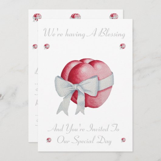 romantisch rood liefde hart witte boog zegen kaart (Voorkant / Achterkant)