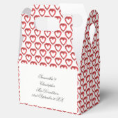 Romantisch rood liefdeshartritme bedankdoosjes (Geopend)