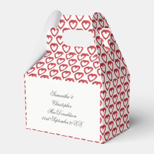 Romantisch rood liefdeshartritme bedankdoosjes (Voorkant Zijde)