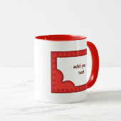 Romantisch rood lijst met hart mok (Voorkant rechts)