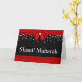 Romantisch rood lint Shaadi Mubarak Kaart (Gele Bloem)