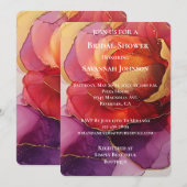 Romantisch Rood Paarse Goud Roos Bloemen Vrijgezel Kaart (Voorkant / Achterkant)