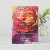 Romantisch Rood Paarse Goud Roos Bloemen Vrijgezel Kaart (Staand voorkant)