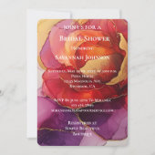 Romantisch Rood Paarse Goud Roos Bloemen Vrijgezel Kaart (Voorkant)