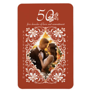 Romantisch Rood Roest 50 Jubileum Fotomagneet Magneet