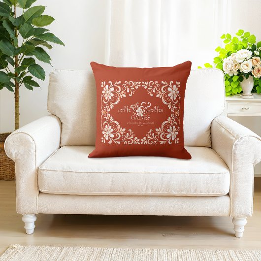 Romantisch rood roest shabby chic meneer mevrouw b kussen